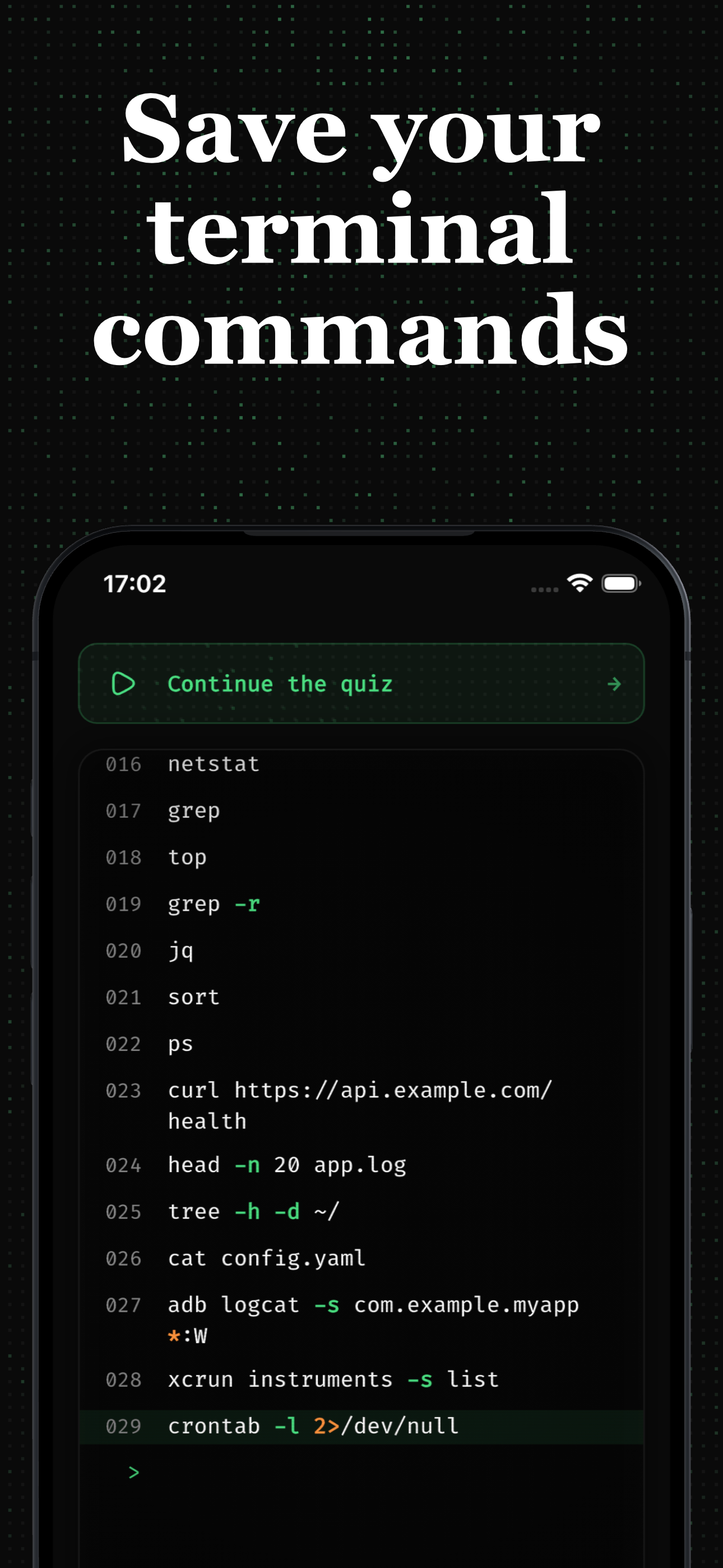 Terminaster: save a terminal command as a learning card