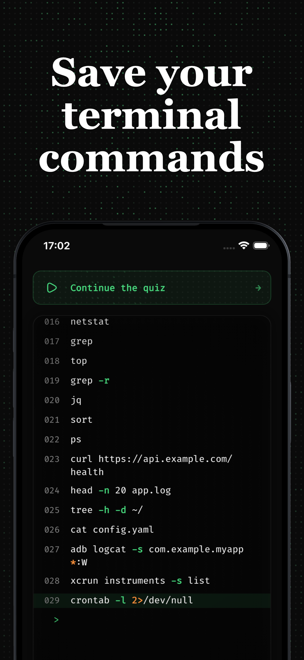 Save commands