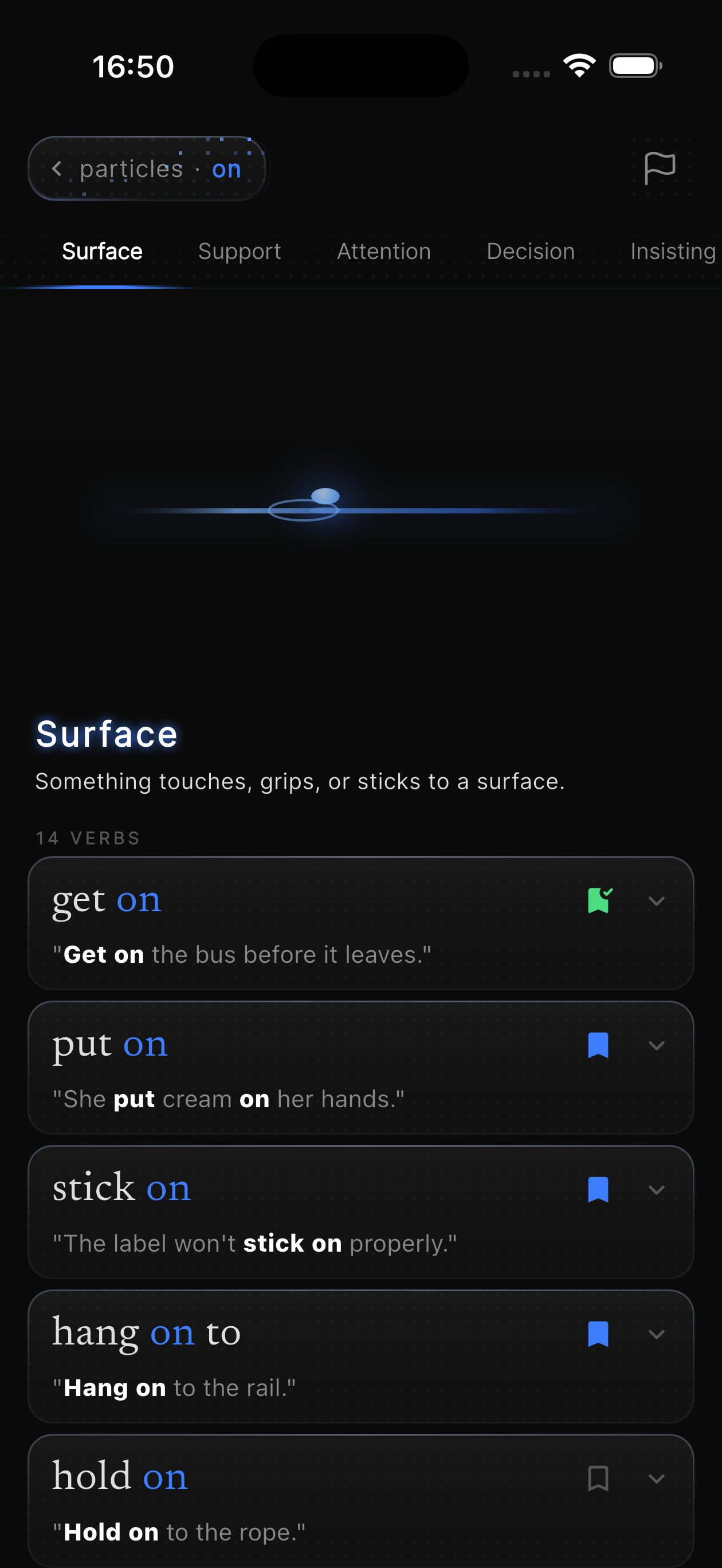 Sink In particle on shown through its meaning patterns