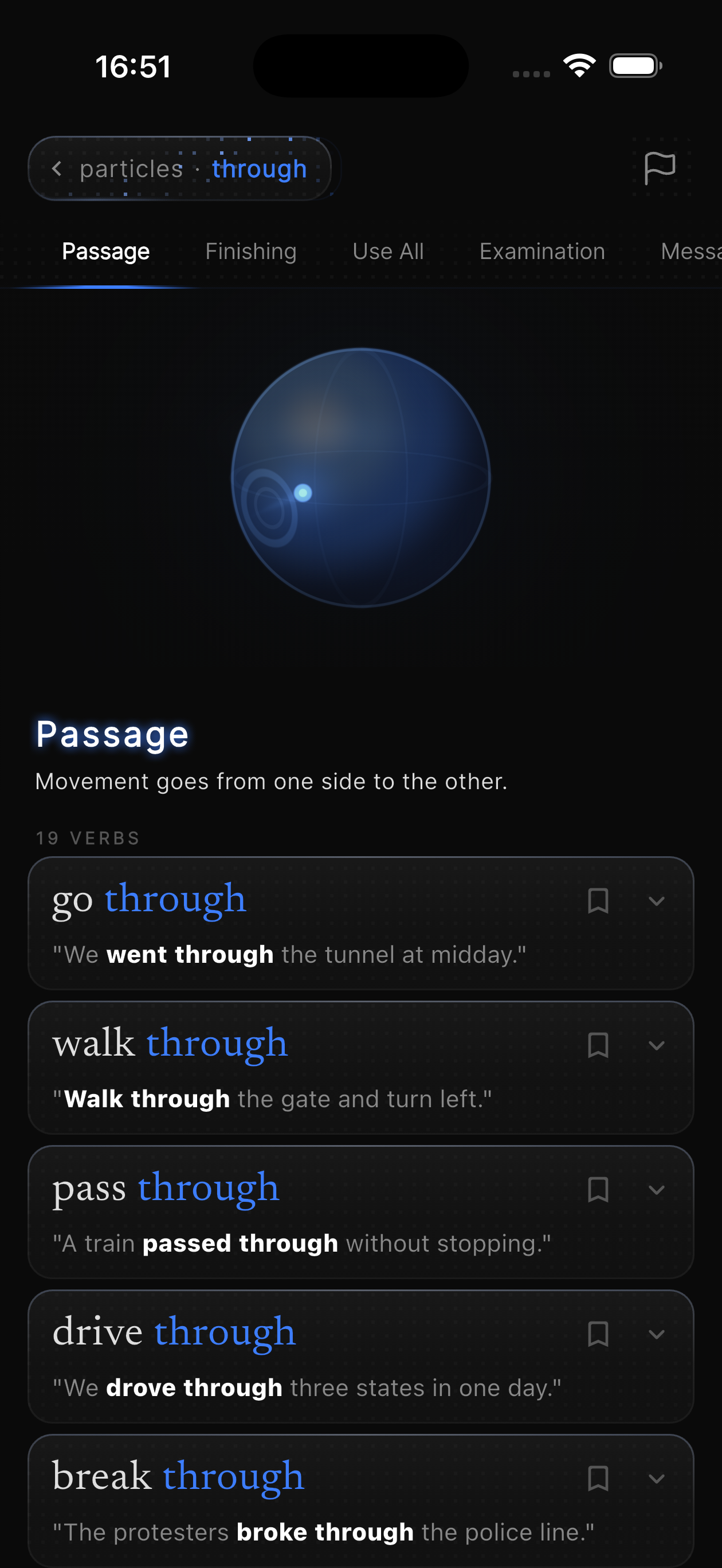 Sink In particle through shown through its meaning patterns